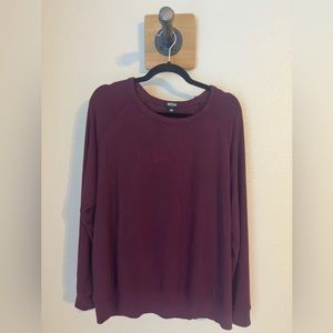 Buffalo David Bitton Women XL Heather Currant Soft Cozy Crewneck Relaxed EUC